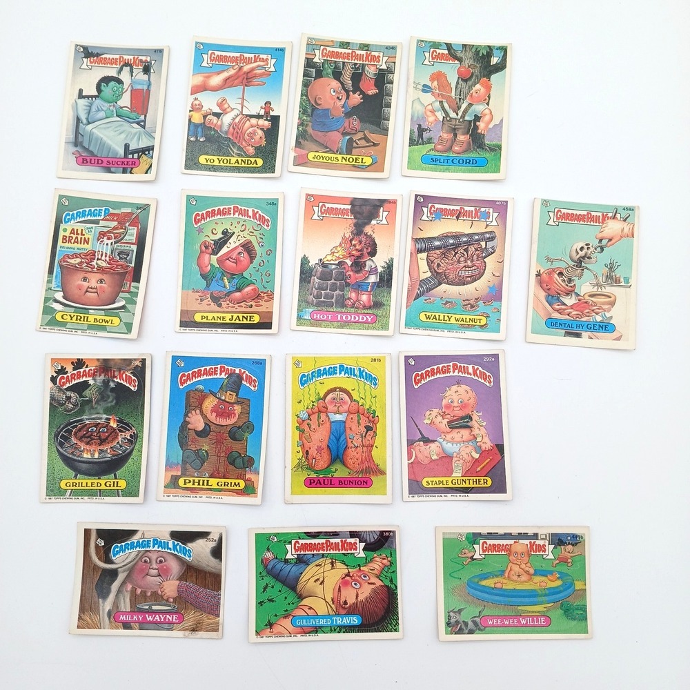 1987 Topps Chewing Gum Garbage Pail Kids Sticker Cards (Lot Of 16) PRTD in USA